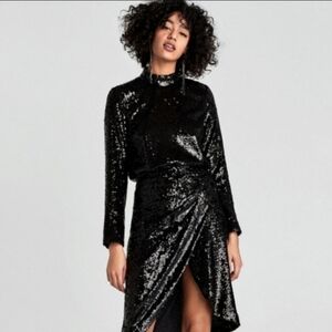 Zara Black Sequin Blouse
